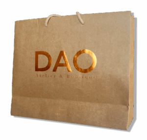 Réalisation de LM Plastiqes de sac luxe imprimé sur sac papier